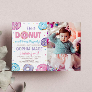 Donut 1. Geburtstag Einladung Sweet One