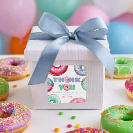 Donut 1. Geburtstag Party Girl Niedlich Vielen Dan Quadratischer Aufkleber