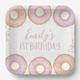 Donut 1. Geburtstag Personalisiert Party Paper Tel Pappteller