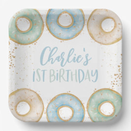 Donut 1. Geburtstag Personalisiert Party Paper Tel Pappteller