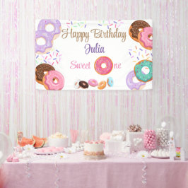Donut 1. Geburtstagsmädchen Banner