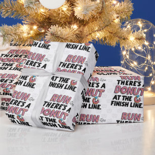 Donut auf der finish Line Funny Fitness Motivation Geschenkpapier