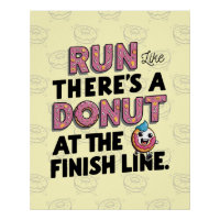 Donut auf der finish Line Funny Fitness Motivation