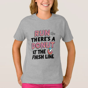 Donut auf der finish Line Funny Fitness Motivation T-Shirt