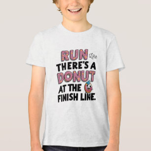 Donut auf der finish Line Funny Fitness Motivation Tri-Blend Shirt