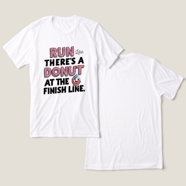 Donut auf der finish Line Funny Fitness Motivation Tri-Blend Shirt (Design vorne & hinten)
