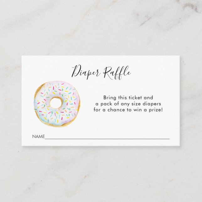 Donut Baby Diaper Raffle Ticket Begleitkarte (Vorderseite)