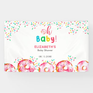 Donut Baby Dusche Regenbogen farbiges Hintergrundz Banner