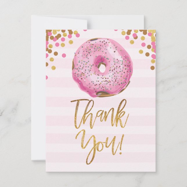 Donut Baby Dusche Vielen Dank Card Girl Pink RSVP Karte (Vorderseite)