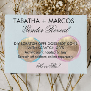 Donut Baby Gender Reveal DIY Scratch Cards Ankündigungspostkarte