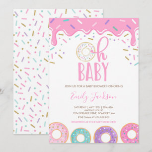 Donut-Baby-Shower-Einladung Oh Baby Donut-Shower Einladung
