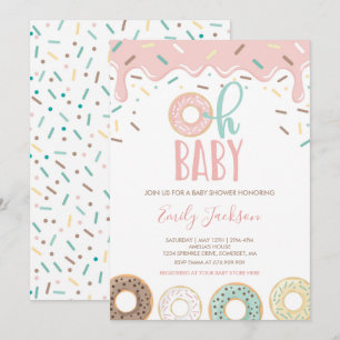 Donut-Baby-Shower-Einladung Oh Baby Donut-Shower Einladung