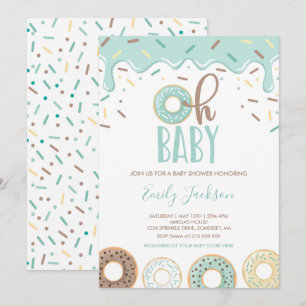 Donut-Baby-Shower-Einladung Oh Baby Donut-Shower Einladung