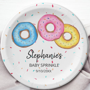 Donut Baby Sprinkle Baby Dusche Pappteller