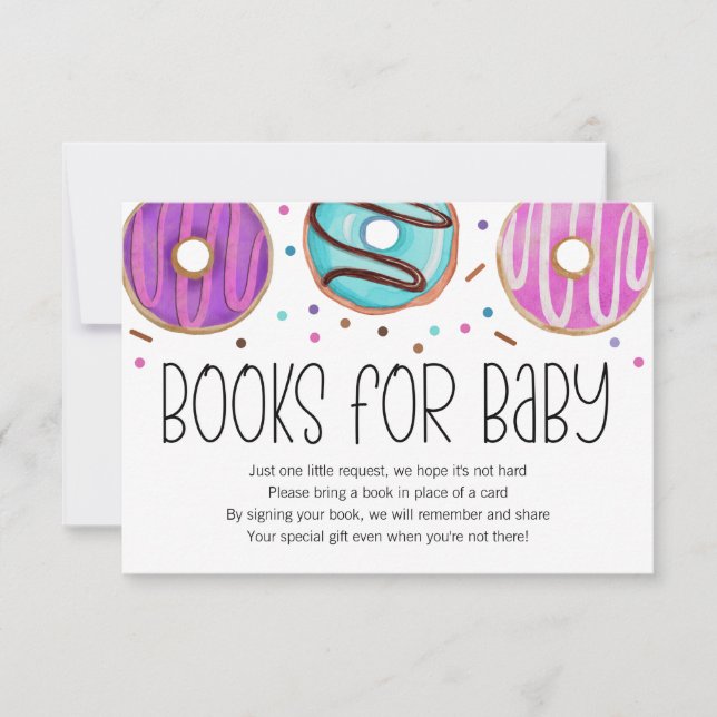 Donut Baby Sprinkle Bücher für Babykarte Dankeskarte (Vorderseite)