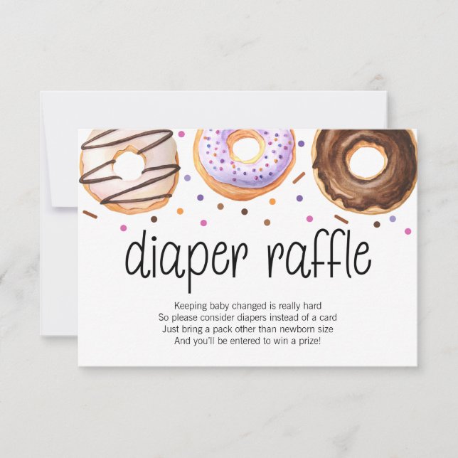 Donut Baby Sprinkle Diaper Raffekarte Dankeskarte (Vorderseite)