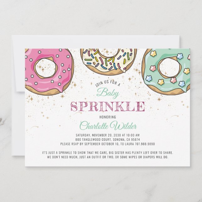 Donut Baby Sprinkle Einladung (Vorderseite)