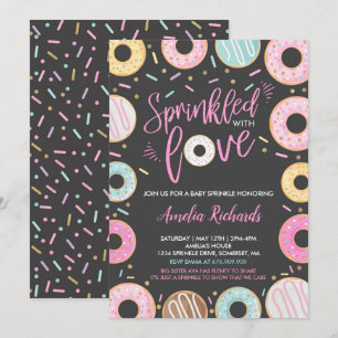 Donut Baby Sprinkle Einladung mit Liebe bestreut