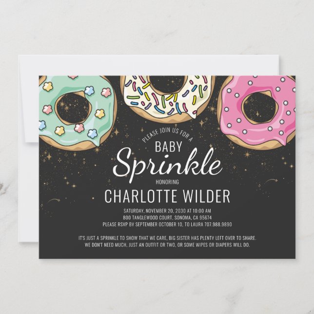 Donut Baby Sprinkle | Gender Neutral Einladung (Vorderseite)