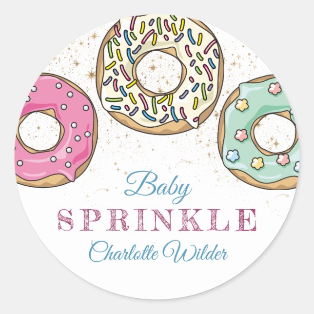 Donut Baby Sprinkle Gender Neutral Runder Aufkleber (Vorderseite)