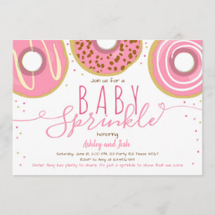 Donut Baby Sprinkle Pink Doughnut Girl Sprinkle Einladung