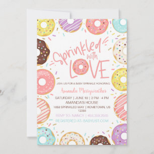 Donut Baby Sprinkle Sprinkler mit Liebe Einladung