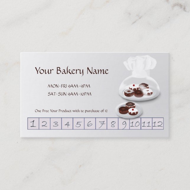 Donut Bakery Baker Shop Kundenbindung Treuekarte (Vorderseite)