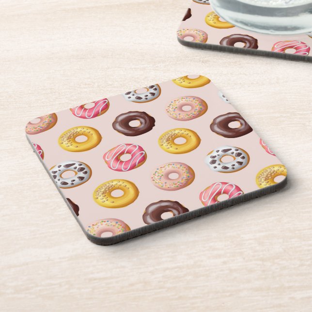 Donut Bakery Shop Muster Getränkeuntersetzer (Linke Seite)