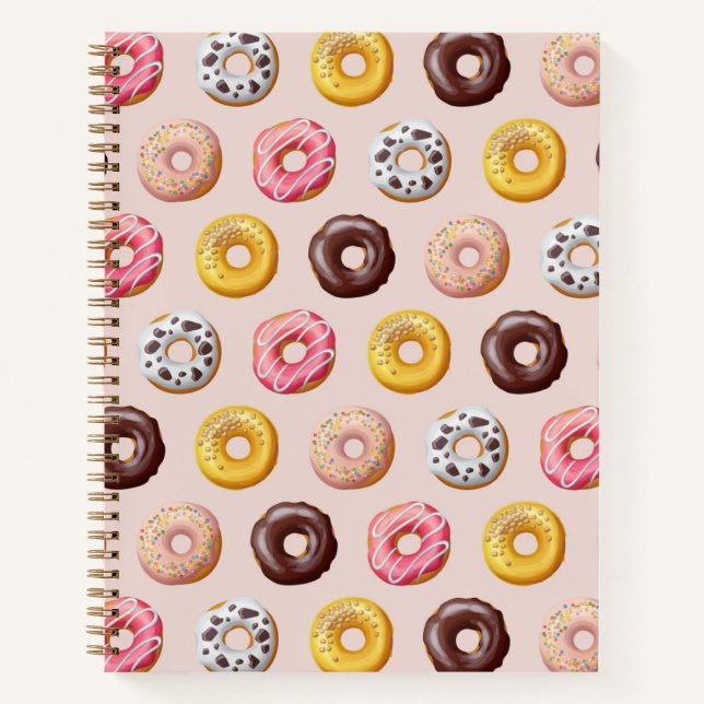 Donut Bakery Shop Muster Notizbuch (Vorderseite)