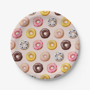 Donut Bakery Shop Muster Pappteller