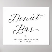 Donut Bar Chic Kalligrafie Schrift Hochzeitsschild