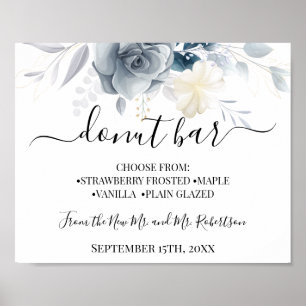 Donut-Bar Süßigkeiten-Tisch Hochzeitsempfang-Schil Poster