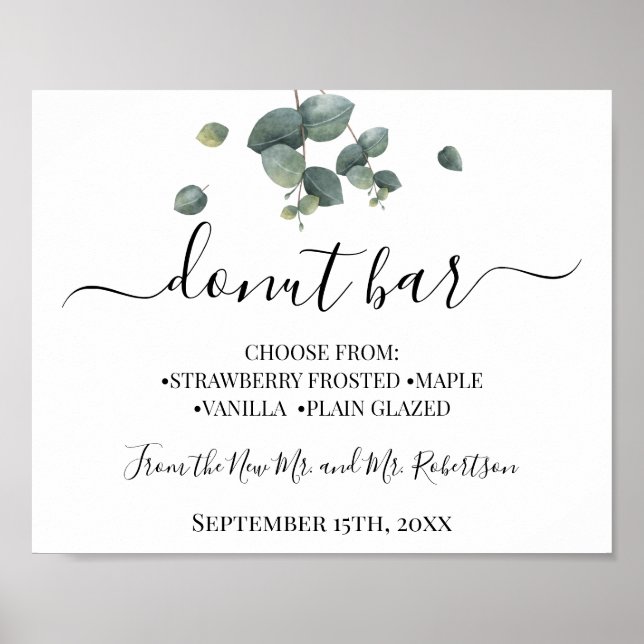 Donut-Bar-Süßigkeiten-Tischtenniszeichen für Hochz Poster (Vorne)
