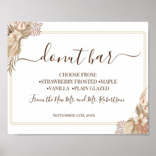 Donut-Bar-Süßigkeiten-Tischtenniszeichen für Hochz Poster