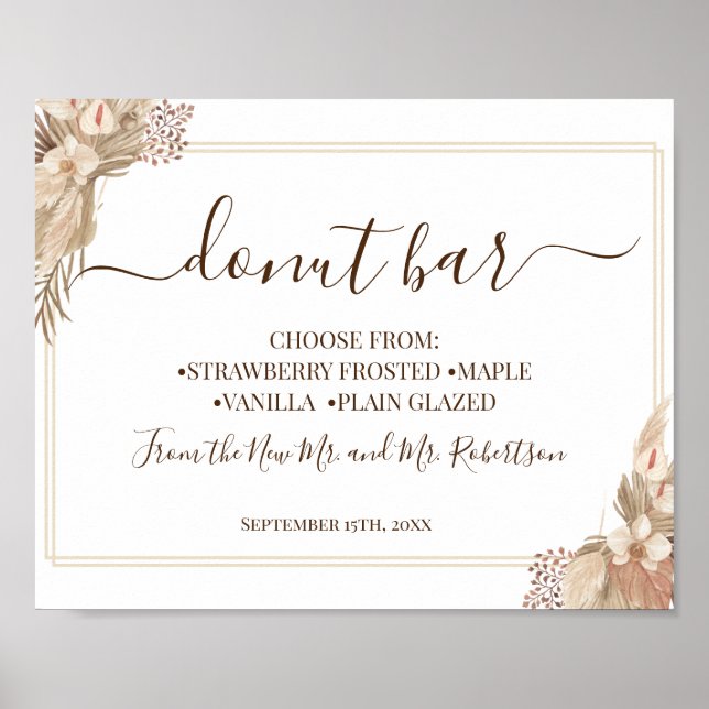Donut-Bar-Süßigkeiten-Tischtenniszeichen für Hochz Poster (Vorne)