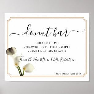 Donut-Bar-Süßigkeiten-Tischtenniszeichen für Hochz Poster