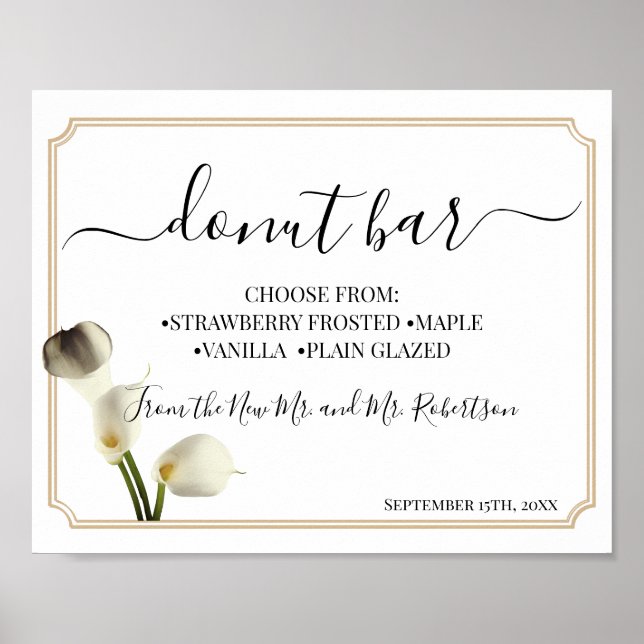 Donut-Bar-Süßigkeiten-Tischtenniszeichen für Hochz Poster (Vorne)