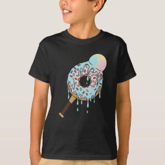 Donut Baseball Bat Ice Cream Drip Kids Toddler Boy T-Shirt