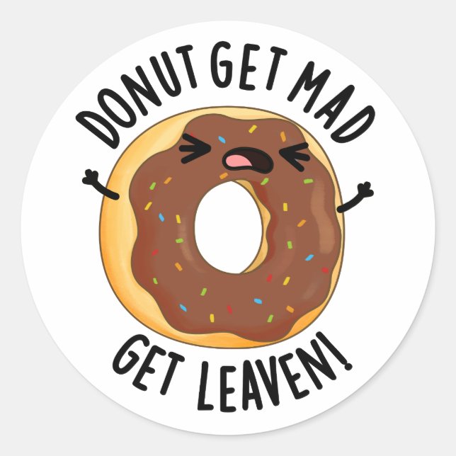Donut bekommen Mad Leaven Funny Donut Pub Runder Aufkleber (Vorderseite)