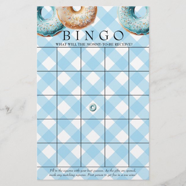 Donut | Bingo | Baby Showspiele (Vorderseite)