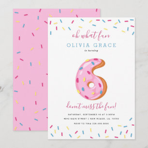 Donut Birthday Celebration   Sechs Einladung