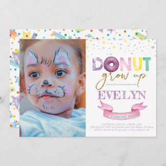 Donut Birthday Einladung Donut Grow Up Foto