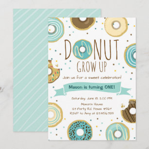 Donut Birthday Einladung Donut Grow Up Party