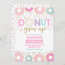 Donut Birthday Einladung Donut Grow Up Party