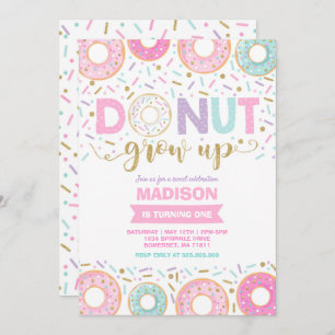 Donut Birthday Einladung Donut Grow Up Party
