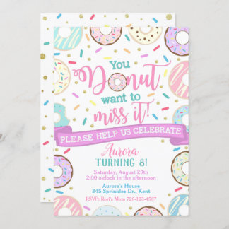 Donut Birthday Einladung Donut Party