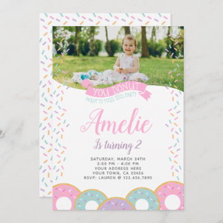 Donut Birthday Einladung mit Foto