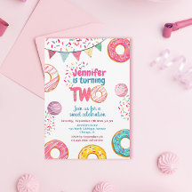 Donut Birthday Einladung Sweet ZWEI