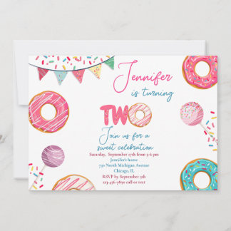 Donut Birthday Einladung Sweet ZWEI