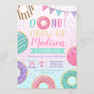 Donut Birthday Einladungen